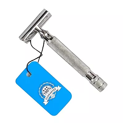 Xcellence Double Edge 2 In 1 Safety Razor Steel Handle 5 7o Clock Blades  • £18.24