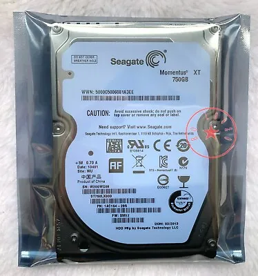 2.5  Momentus XT 750GB 7200RPM (ST750LX003) SATA3 Laptop SSHD (Solid Hybrid HHD) • $60