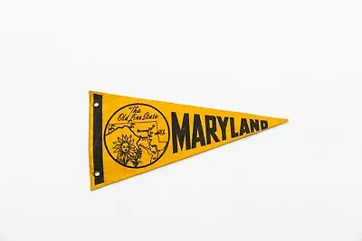 Vintage Maryland 'The Old Line State' Souvenir Felt Mini Pennant 7.5  • $9.49