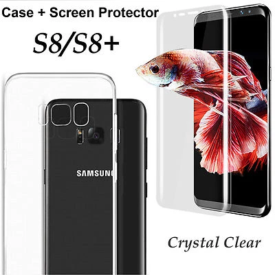 $8.50 • Buy For Samsung Galaxy S8 S8+ PLUS Clear Case Cover And Soft Screen Protector Film