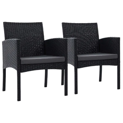 $316.99 • Buy Set Of 2 Outdoor Bistro Chairs Patio Furniture Dining Chair Wicker Garden Cushio