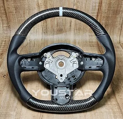 WHITE LINE CARBON Napa Leather Steering Wheel For MINI R53 R52 R50 COOPER S JCW • $429