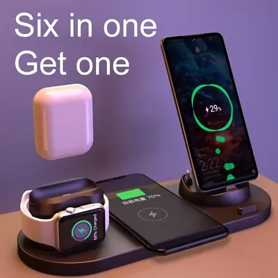 $29.99 • Buy All In One Wireless Charger Fast Charging Dock For Mobile Phone Android Apple