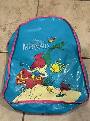 Vintage The Little Mermaid Disney Backpack 80s 90s Bag Sack RARE • $21.89