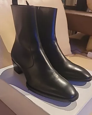 Rare Story Et Fall 2545 Lauren Black Calf Boots Size 45 Like Ysl  Jonny  Boot • $499