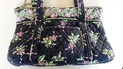 VERA BRADLEY NEW HOPE BREAST CANCER Tote Bag Black Pink Floral Ribbons  • $39.99