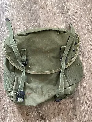 Vintage Army Military US Duffle Bag Case Gas Mask Plastic Lined WWII Vietnam • $21.24