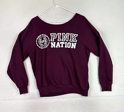 PINK Victorias Secret Sweater Womens Medium Long Sleeve Nation Logo • $10.33