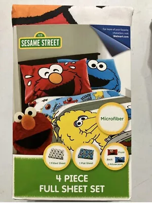 NEW Sesame Street 4-Piece Full Size Sheet Set - Elmo Cooke Monster Big Bird • $39