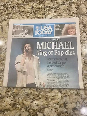 Michael Jackson King Of Pop Dies Death RIP 1958-2009 USA TODAY Newspaper • $50