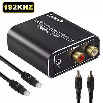 DAC Stereo Audio Digital Analogue Converter 192kHz Optical Toslink RCA USB Power • £8.99