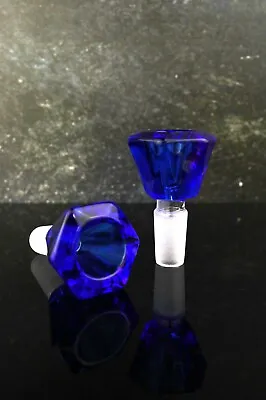 $10.99 • Buy 14MM Male Thick Glass Blue Glass Bowl Slide For Bong Water Pipe Hookah