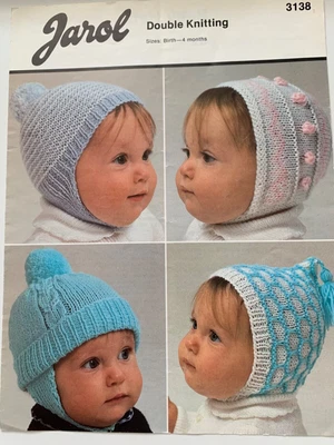 £3.50 • Buy Jarol 3138 Baby Hats Knitting Pattern. DK. Birth To 4 Months. Used