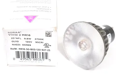 Soraa Vivid 95CRI LED GU10 2700K 120V AC MR16 25 Degree Narrow Spot Light Bulb • $22.99
