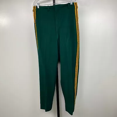 Vintage 70s Green Marching Band Yellow Pinstripe Pants Medium • $32