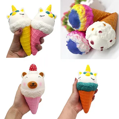 Jumbo Scented Icecream Unicorn Slow Rising Squishies Squeeze Stress Relieve Toys • $12.97