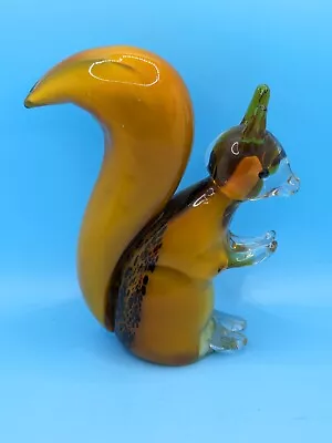 Murano STYLE Art Glass Squirrel Paperweight Amber And Clear Beautiful • $34.99