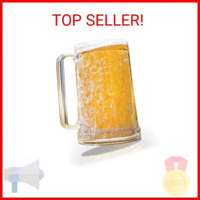 Granatan Double Walled Beer Mug For Freezer Clear Beer Mug Frozen Cup 16 Oz Pl • $17.99