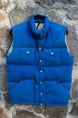 Vintage The North Face Blue Snap Front Puffer Down Vest Adult M • $75