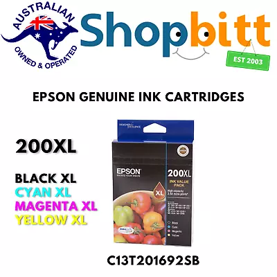 Genuine Epson 200 Standard & XL High Yield Ink Cartridge Or 4 Colour Value Pack • $67.82