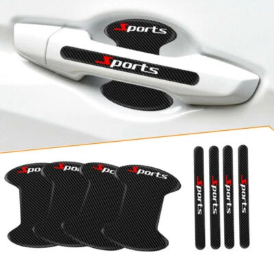 $8.76 • Buy 8pcs Car Door Handle Bowl Sticker Protector Anti Scratch Cover Accessories Black