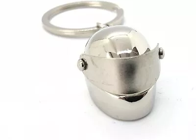 Chrome Motorcycle Helmet Keychain Automotive Part Car Gift Key Chain Ring • $2.95