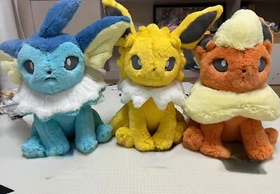 Eevee Heroes Pokemon Center Vaporeon Jolteon Flareon Fluffy Plush Set Comfy • $282.99