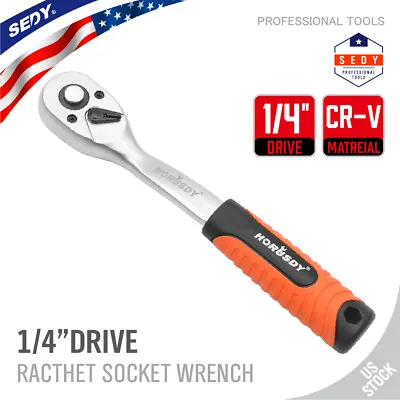 1/4  Driver Ratchet Socket Wrench Reversible Non-slip Handle Quick Release • $7.99