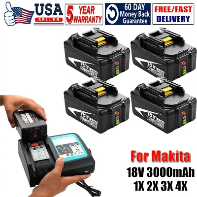 Replace For Makita Battery 18V 5Ah BL1850B BL1860 BL1840 BL1815N LXT LED Charger • $38.80