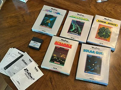 6 Vectrex Game Carts Hyper Chase Scramble Armor Attack Star Trek & More • $15.50