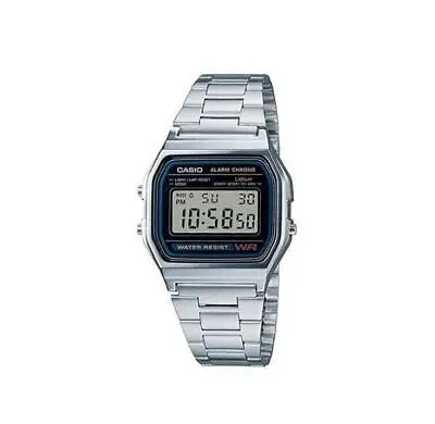 Casio A158W Watch Vintage Retro Silver Stainless Steel Digital Unisex Watch • $18.99