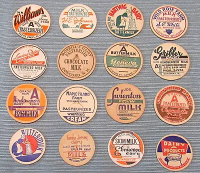 Lot Of 16 Vintage Milk Dairy Bottle Caps All Different Lot H • $4.98
