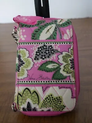 NWOT Retired Vera Bradley Pinwheel Pink Green Clip Zip ID Change Purse Wallet • $18