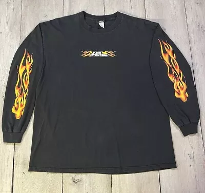 Vintage No Fear Flame Fire Graphic Long Sleeve T-Shirt Size XL • $49.99