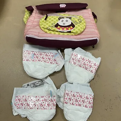 EUC BABY ALIVE DOLL Lot DIAPER BAG / Baby Carrier With Diapers • $19.95