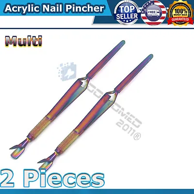 CUTICLE NAIL PINCHER Multi Function Magic Wand C CURVE Acrylic Rainbow Pusher • $10.50