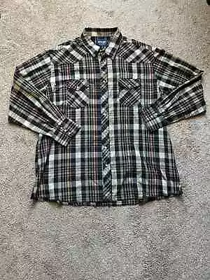 Wrangler Western Shirt Pearl Snap Plaid Long Sleeve Men's 3XL Tall NWOT • $17.88