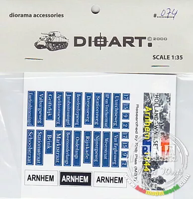 DioArt 1/35 WWII Dutch Street Signs V.1 Arnhem'44 • $4.86