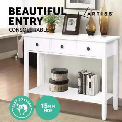 $98.95 • Buy Artiss Console Table Hall Side Entry 3 Drawers Display White Desk Furniture