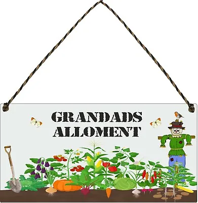 £5.99 • Buy Personalised Allotment Sign Veggie Garden Signs Hanging Plaque Shed Dad Gifts