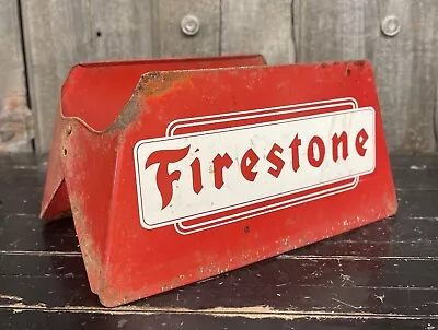 Vintage Gas Service Station Rustic Firestone Tire Stand Advertising Display  • $225