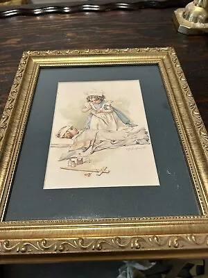 Vintage  FRAMED 9.5”X 12” Maud Humphrey  Picture The Returning Hero • $41