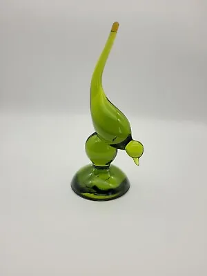 Vintage Viking Glass Avocado Green Bird • $48.92