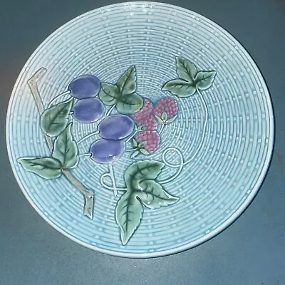 Zell Majolica West Germany Blueberries & RaspberriesFruit 7.5  Plate 2230B • $24.99