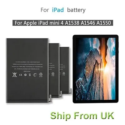 Replacement Battery For Model Ipad A1550 A1546 A1538 For Ipad Mini4 Mini 4 • £14.95