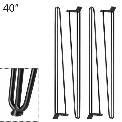 40  Inch Hairpin Legs Metal Solid Bar Coffee Table Desk Bench Legs Furniture • $43.69