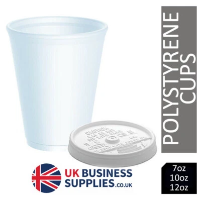 £18.49 • Buy Dart 7oz, 10oz, 12oz White Polystyrene Insulated Foam Poly Cups & Lids