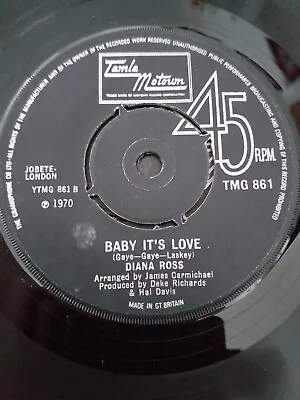Tamla Motown - Diana Ross - 45 Rpm 7  Single Vinyl Record - Baby It's Love • £1