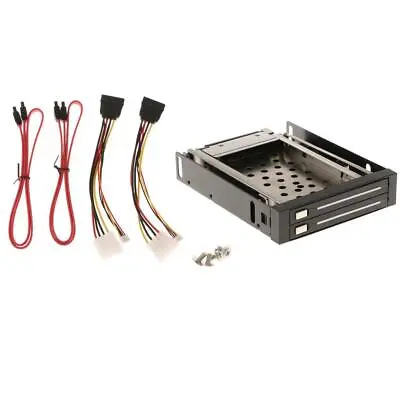 Dual Bay 2.5inch SATA Hard Drive HDD SSD Trayless Caddy Internal Mobile Rack • £25.84