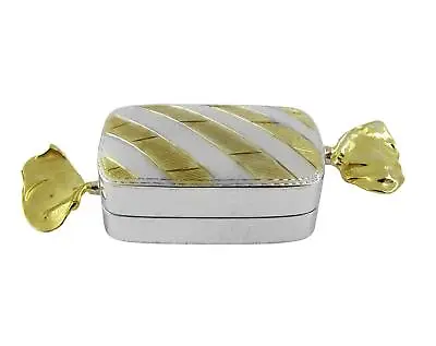 Rectangular Candy Sweet Pill Box Keepsake Victorian Style 925 Sterling Silver • £204.58
